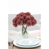 Yapay Çiçek Deposu Yapay Çiçek Top Krizantem 7li Mini Kartopu Demeti 28 cm Gül Kurusu