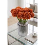 Yapay Çiçek Deposu Yapay Çiçek Top Krizantem 7li Mini Kartopu Demeti 28 cm Kahve