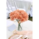 Yapay Çiçek Deposu Yapay Çiçek Top Krizantem 7li Mini Kartopu Demeti 28 cm Somon