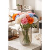 Yapay Çiçek Deposu Yapay Çiçek Top Krizantem 7li Mini Kartopu Demeti 30 cm Gökkuşağı