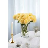 Yapay Çiçek Deposu Yapay Çiçek Top Krizantem 7li Mini Kartopu Demeti 30 cm Krem