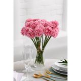 Yapay Çiçek Deposu Yapay Çiçek Top Krizantem 7li Mini Kartopu Demeti 30 cm Pastel Pembe