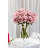 Yapay Çiçek Deposu Yapay Çiçek Top Krizantem 7li Mini Kartopu Demeti 30 cm Pudra Lila YCD-349