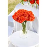 Yapay Çiçek Deposu Yapay Çiçek Top Krizantem 7li Mini Kartopu Demeti 30 cm Turuncu