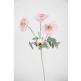 Yapay Çiçek Deposu Yapay Çiçek Tozlu Lüx Anemon Dalı 60 cm Pembe