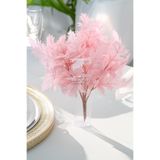Yapay Çiçek Deposu Yapay Çınar Yaprağı Demeti 60 cm Pudra Pembe