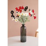 Yapay Çiçek Deposu Yapay Gelincik Dalı 60 cm 3lü SET Kırmızı-Beyaz-Siyah