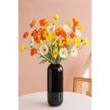 Yapay Çiçek Deposu Yapay Gelincik Dalı 60 cm 3lü SET Sarı-Beyaz-Turuncu
