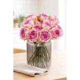 Yapay Çiçek Deposu Yapay Premium 7li Kurumuş Nephis Gül Demeti 30 cm Pembe-Lila