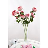 Yapay Çiçek Deposu Yapay Uzun Dal 4lü Gül 63 cm Pudra Pembe