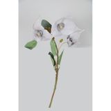 Yapay Çiçek Deposu Yapay Vintage 3lü Baxi Çiçeği Dalı 42 Cm Buz Mavisi