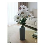 Yapay Çiçek Deryası 7 Dallı 50 Cm Büyük Beyaz Gerbera Çiçeğiev Dekor Saksı Vazo Yılbaşı
