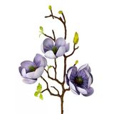 Yapay Çiçek Eva Lila Manolya 3 Çiçekli Uzun Dal 70Cm Gerçeksi Doku Vitrin