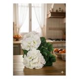Yapay Çiçek Evi Yapay Çiçek Büyük Sardunya 7 Dallı Demet 40 Cm Beyaz