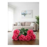 Yapay Çiçek Evi Yapay Çiçek Büyük Sardunya 7 Dallı Demet 40 Cm Pembe