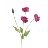 Yapay Çiçek Gelincik Çiçeği Fuşya Renk 3 Çiçek 1 Tomurcuk 59Cm Vitrin