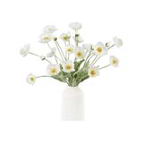 Yapay Çiçek Gelincik Çiçeği Kar Beyaz Renk 3 Çiçek 1 Tomurcuk 59cm Beyaz