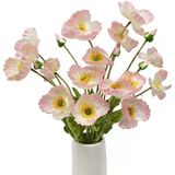 Yapay Çiçek Gelincik Çiçeği Pembe Açık Renk 3 Çiçek 1 Tomurcuk 59Cm Vitrin