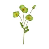 Yapay Çiçek Gelincik Çiçeği Sert Kumaş Yeşil Renk 3 Çiçek 1 Tomurcuk 59cm