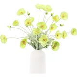 Yapay Çiçek Gelincik Çiçeği Yeşil Renk 3 Çiçek 1 Tomurcuk 59Cm Vitrin