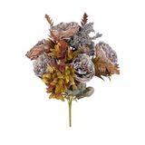 Yapay Çiçek Gri Kahve Kuru Şakayık Aranjman Demeti 9Dallı 6Kafalı Buket Büyük Boy 45*35Cm Vitrin