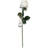 Yapay Çiçek Islak Dokulu Gül 40CM - Beyaz