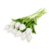 Yapay Çiçek Islak Lale Gerçeksi Doku 10Lu Beyaz (370690052)