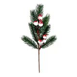 Yapay Çiçek Kokina Narlı Çam Dalı Karlı Renk 30Cm Yılbaşı Çiçeği Red Berry Vitrin