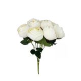 Yapay Çiçek Krem 9Lu Şakayık Demeti Buket 40*25Cm Vitrin