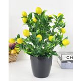 Yapay Çiçek Limon Ağacı Siyah Saksıda Limon 30cm