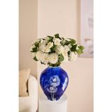 Yapay Çiçek Marketim Beyaz Yapay Dahlia Yıldız Çiçeği 2 Dallı Lüx İpeksi Dokulu Dekoratif Vazo Çiçeği 65 cm
