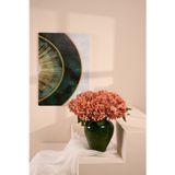 Yapay Çiçek Marketim Koyu Turuncu Yapay Ortanca Çiçeği 5 Dallı Premium Canlı Islak Dokulu Dekoratif Vazo Çiçeği 42 cm