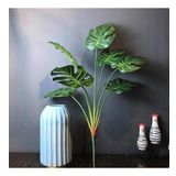 Yapay Çiçek Monstera Yaprağı Yeşil Renk 7 Başlı 7 Kafalı Yapay Yaprak