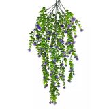 Yapay Çiçek Mor Sarkan Lotus Çiçekli Okaliptus Şimşir Yapay Sarmaşık 5dal 60cm