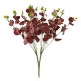 Yapay Çiçek Okaliptus Demet Kırmızı Aradal Garnitür Eucalyptus