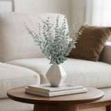 Yapay Çiçek Pastel Silikon Okaliptus 42cm 5dallı Demet Eucalyptus Yeşil