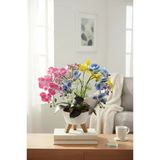 Yapay Çiçek Renkli Orkide Salon Çiçeği Zigon Saksıda Yapay Bitki 45*45Cm