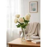 Yapay Çiçek Şakayık Çiçeği Soft Pembe Renk 2 Çiçek 1 Tomurcuk 50Cm Vitrin