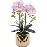 Yapay Çiçek Saksı Sahte Orkide Yapay Phalaenopsis Çiçekler Bitki Aranjmanı Yapay Çiçekler Yemek Masası Oturma Odası Dekorasyonu Güzel Şekil - Standart - Çok Renkli