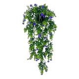 Yapay Çiçek Saksıda Sarkan Mor Mineli Şimşir Okaliptus Yapay Sarmaşık 60cm