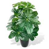 Yapay Çiçek Saksıda Şeflera Bitkisi 18Dal 75cm Salon Çiçeği Yapay Bitki Pachira Macrocarpa