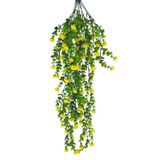Yapay Çiçek Sarı Sarkan Lotus Çiçekli Okaliptus Şimşir Yapay Sarmaşık 5dal 60CM