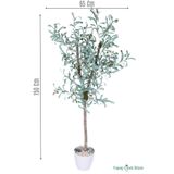 Yapay Çiçek Sitesi Beyaz Plastik Saksıda Yapay Zeytin Ağacı 150 cm ycsagac-147