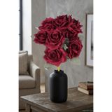 Yapay Çiçek Sitesi Dolgun Görünümlü Yapay Gül Demeti 40 cm 9lu Bordo ycsdemetler-153