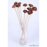 Yapay Çiçek Sitesi Kuru Çiçek Doğal Cedar Rose Gül 40 Cm 10lu ycskurucicek-134