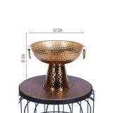 Yapay Çiçek Sitesi Metal Dekoratif Ayaklı Sunumluk Çiçeklik Küpeli Altın 19 Cm ycsvazo-106