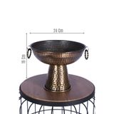 Yapay Çiçek Sitesi Metal Dekoratif Ayaklı Sunumluk Çiçeklik Küpeli Bronz 19 Cm ycsvazo-105