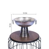 Yapay Çiçek Sitesi Metal Dekoratif Ayaklı Sunumluk Çiçeklik Küpeli Gümüş 19 Cm ycsvazo-107