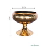 Yapay Çiçek Sitesi Metal Dekoratif Ayaklı Vazo 21 Cm Altın ycsvazo-109