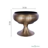 Yapay Çiçek Sitesi Metal Dekoratif Ayaklı Vazo 21 Cm Bronz ycsvazo-110